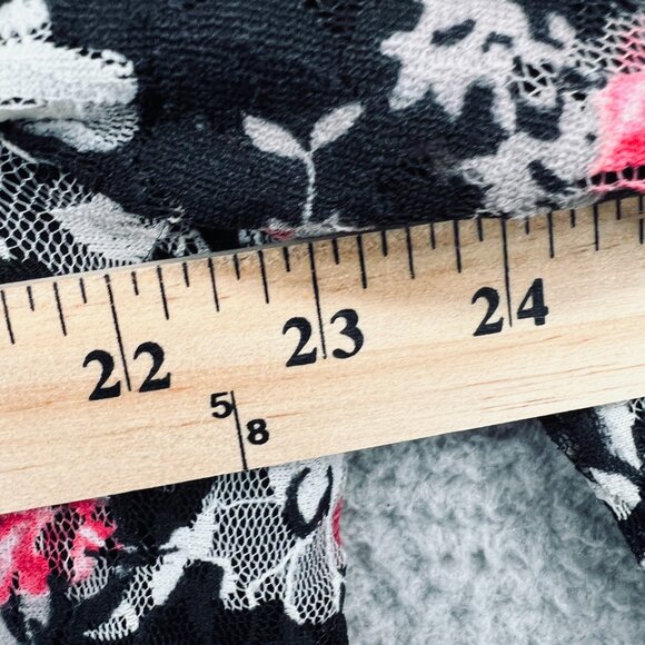 Catherines Womens Top 0X Red Floral Lace Overlay Layered Plus Size Romantic - Picture 9 of 11